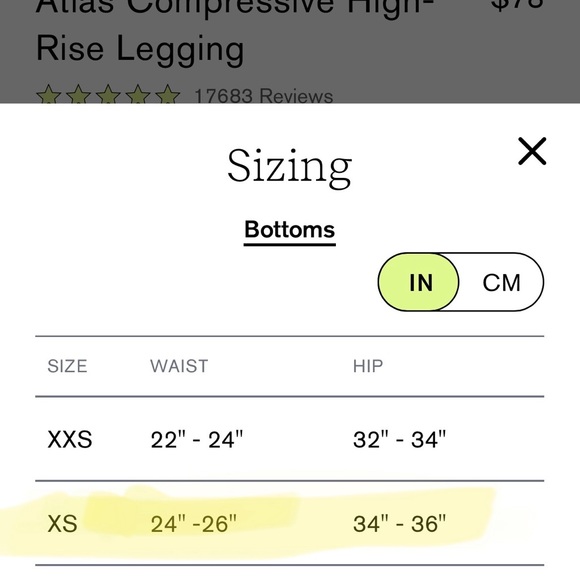 Atlas Compressive High-Rise Legging Size XS Sky Blue - Picture 10 of 11